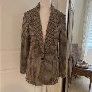 H&M Women's Brown and Black HoundstoothCheckered Blazer